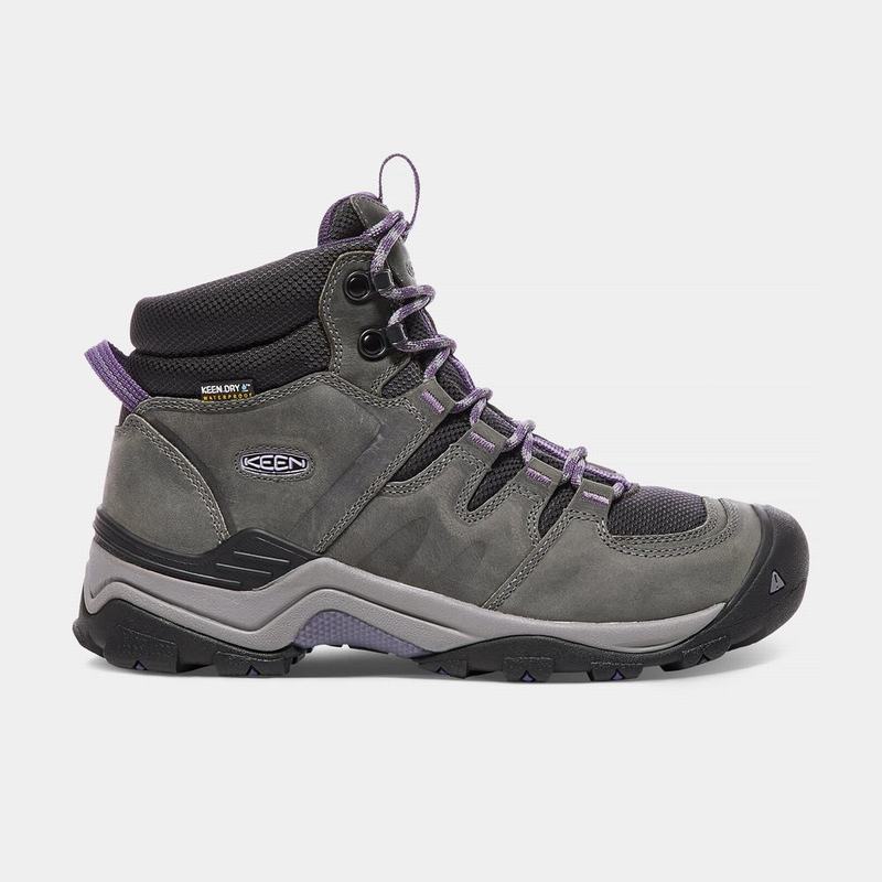 Keen Gypsum II Waterproof Mid Womens Hiking Boots Grey/Purple Discount (4680-AFCQY)